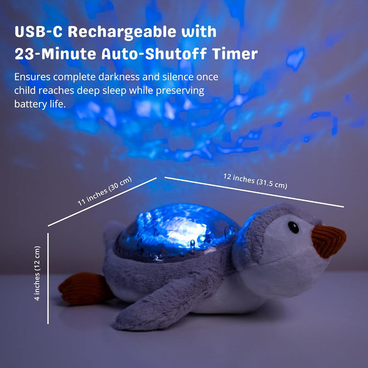 Cloud b Tranquil Penguin - Eco Baby Night Light & Sound Machine, Ocean Wave Projector, Cry Sensor, W