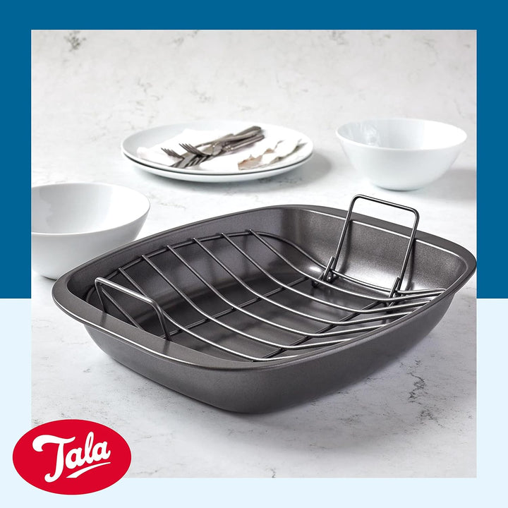 Tala Bratschale mit Gittereinsatz, hochwertiger Karbonstahl, Antihaftbeschichtung, rösten und backen