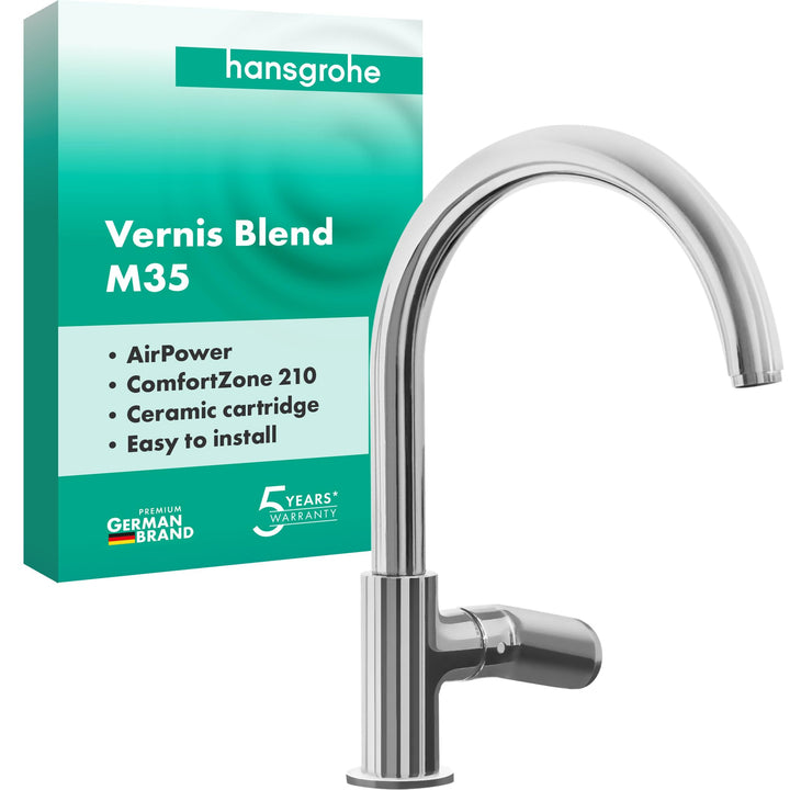 hansgrohe Vernis Blend M35 - Küchenarmatur, 1 Stahlart, Wasserhahn Küche mit Auslaufhöhe 210 mm, Mis