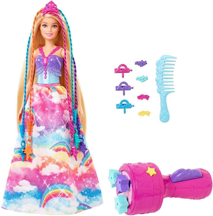 Barbie GTG00 - Dreamtopia Flechtspass Prinzessin Haarstyling Puppe mit Zubehör, Geschenk für Kinder