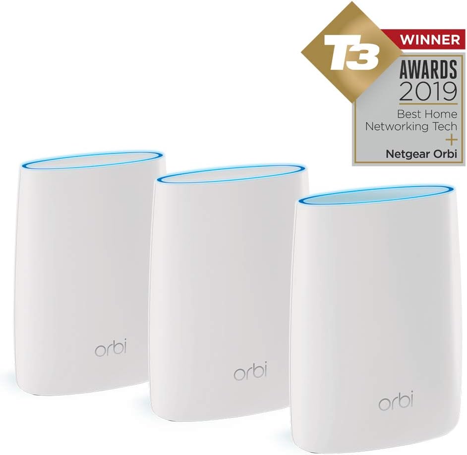NETGEAR Orbi Ultimate Whole Home Mesh Wi-Fi System (Router + Satelliten-Extender) 3-Pack Mesh, WLAN
