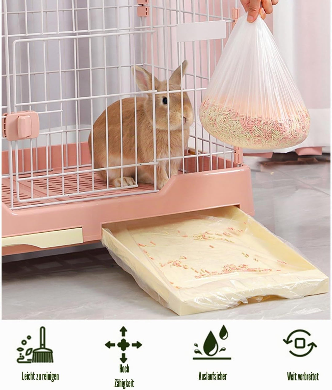50 Stück Kaninchen-PIPI-Matte Einweg-Käfigfolie Folie für Käfig Hasenkäfigeinlage Einweg-Kaninchenkä