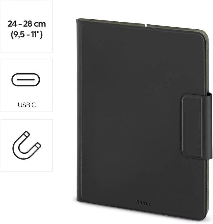 Hama Hülle mit Tastatur für Tablets 9,5 – 11“ (Bluetooth Tastatur mit Touchpad, Standfunktion, magne