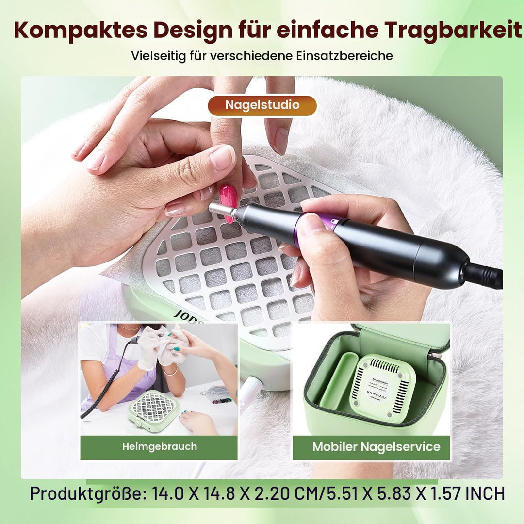 JODSONE 6000 RPM Nagelstaubsammler, Geräuscharm, Leistungsstarker Saugnapf, Tragbarer Nagelstudio, P