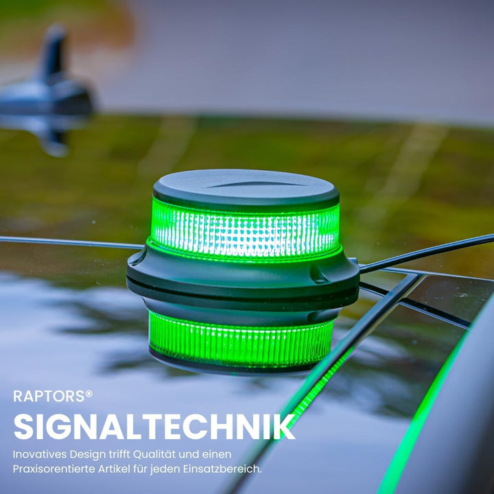 GRÜN Raptors LED Technik 220km/h DEKRA geprüft | Kennleuchte Bagster ECE R65-10-30V DC Rundumleuchte