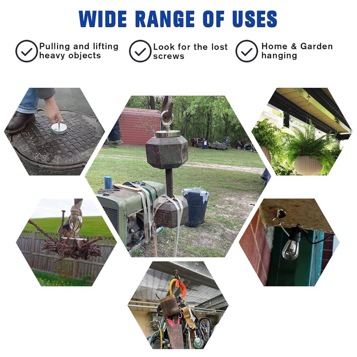 FINDMAG Superstarke Neodym-Angelmagnete, 700 Pfund (317 kg) Zugkraft, Seltenerdmagnet mit versenktem