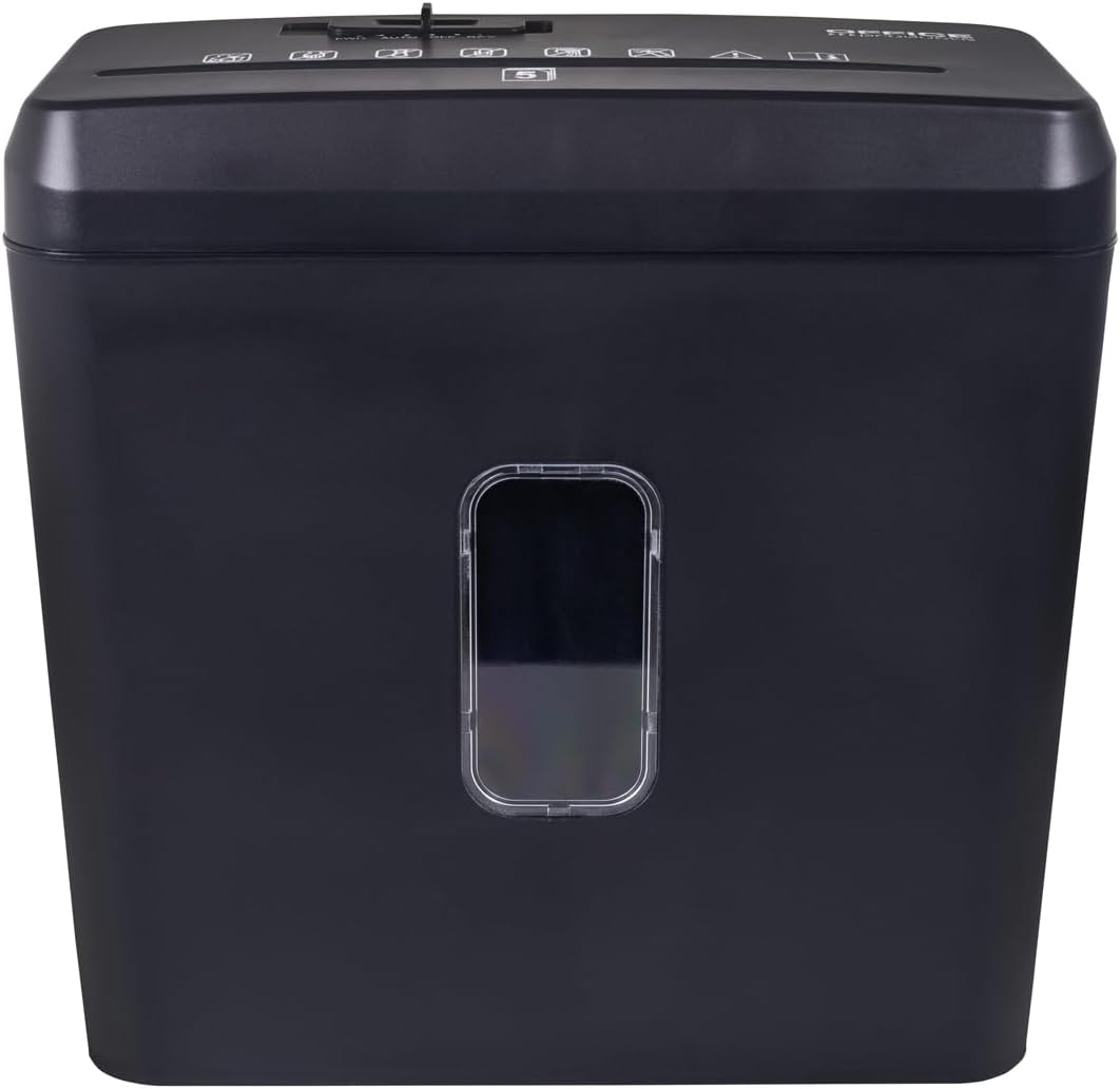 Office Products Aktenvernichter / 5-6 Blätter Querschnitt/Behälter 8 l/Schwarz/Papierschredder für k