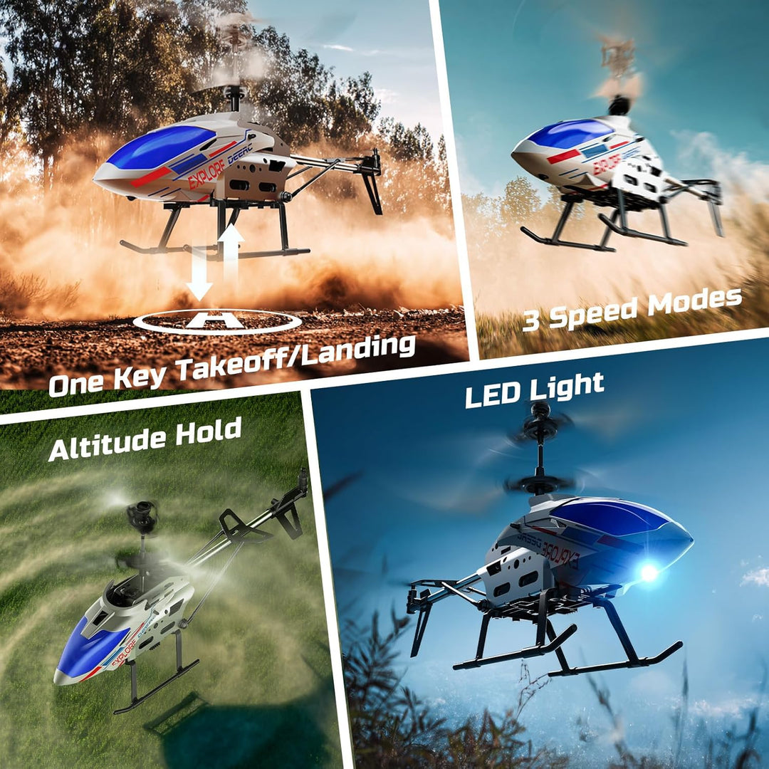 DEERC DE28 Hubschrauber Ferngesteuert,für Einsteiger,Indoor RC Helikopter Spielzeug mit LED-Beleucht