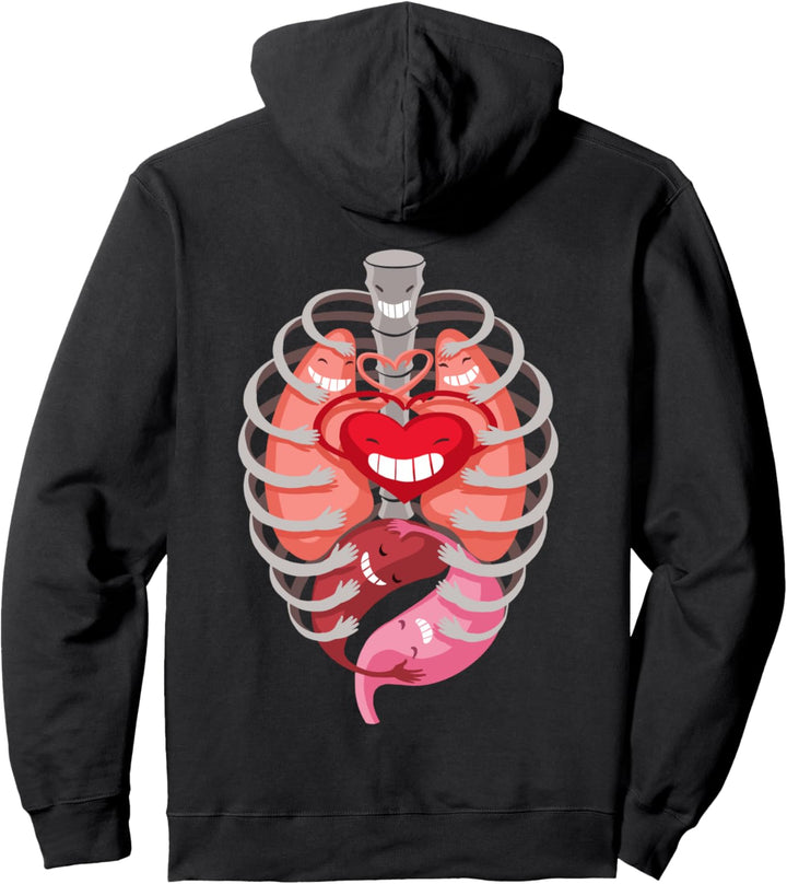 Glückliche Organe gesunder Lebensstil, Lächeln zum Leben Pullover Hoodie