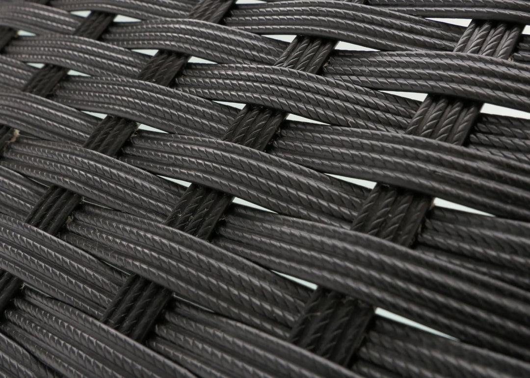 Mendler Poly-Rattan Gartentisch Halden-AM, Beistelltisch Tisch mit Glasplatte - anthrazit, Anthrazit
