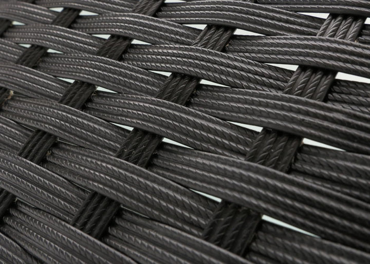 Mendler Poly-Rattan Gartentisch Halden-AM, Beistelltisch Tisch mit Glasplatte - anthrazit, Anthrazit