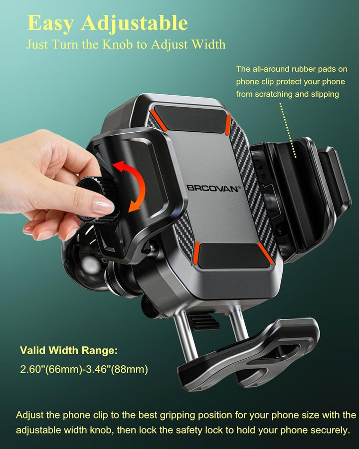 BRCOVAN Handyhalterung mit Vibrationsdämpfer [1s Lock] mit Quadratischer Aluminiumbasis und mittella