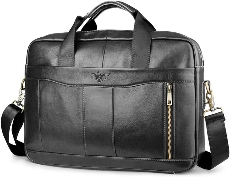 SPAHER Laptoptasche 14/15.6 Zoll Aktentasche Herren Business Tasche Arbeitstasche Herren Echtleder T