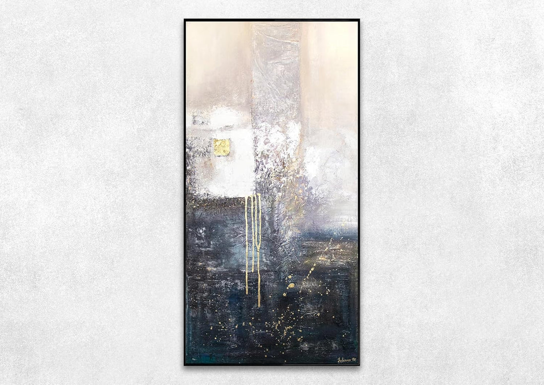 YS-Art XXL Abstrakt Acryl Gemälde auf Leinwand Fragmente handgemalt Wandbilder Wohnzimmer Büro moder