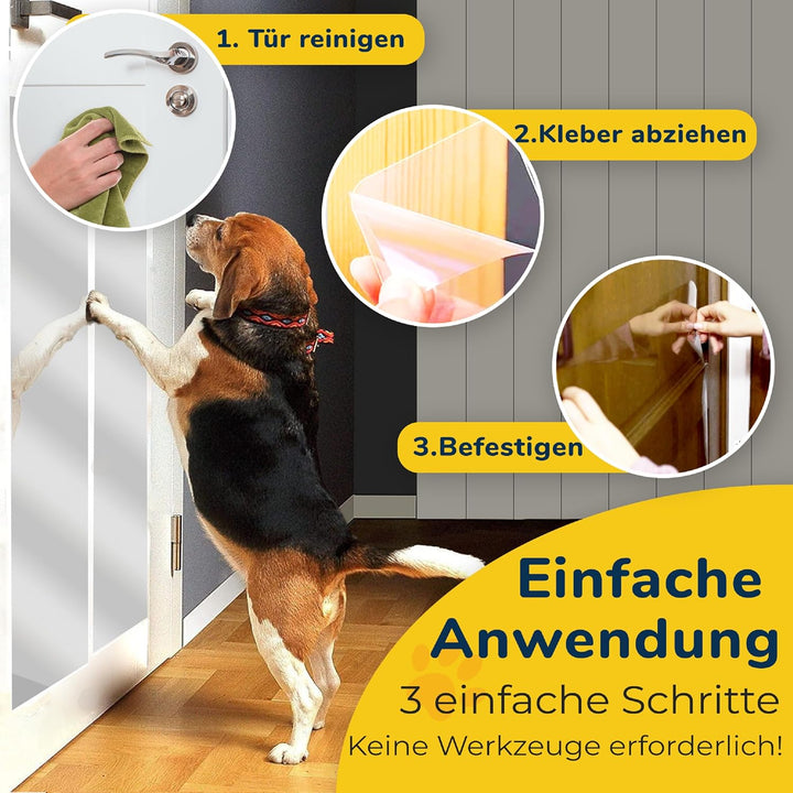 PROTECTO 2-Pack Tier - Kratzschutz mit Cuttermesser – Schutz für Türen + Holz & Möbel vor Hunden & A