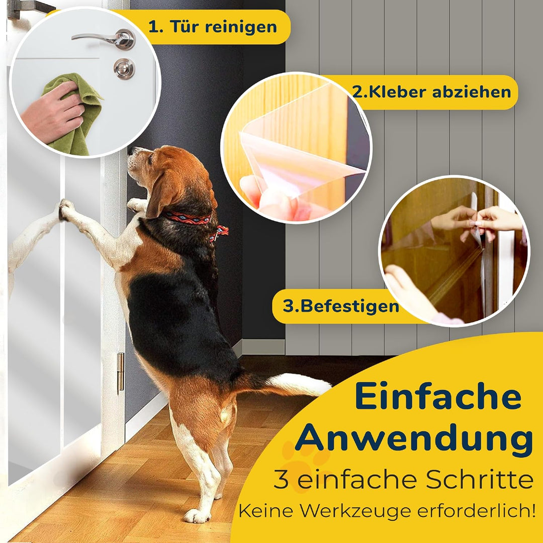 PROTECTO Tier - Kratzschutz mit Cuttermesser – 150 x20 cm Schutz für Türen + Holz & Möbel vor Hunden