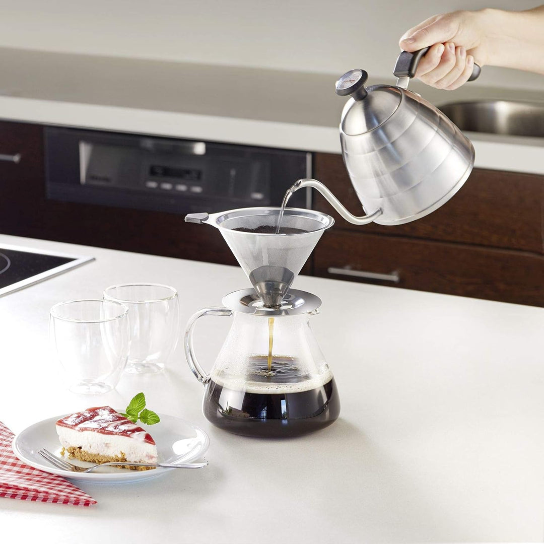Westmark Dauerfilter/Dripper Kaffee, mit Tassenhalterung, Brasilia, Aufsatzfläche 10 cm, 18/8 Rostfr