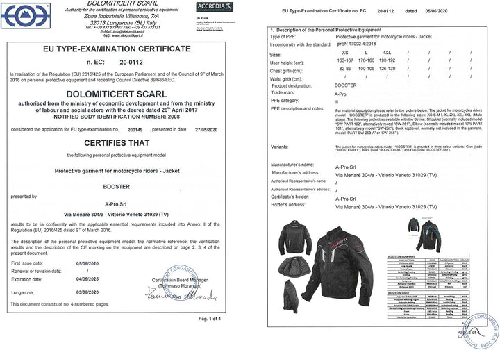 A-Pro Textil Motorrad Jacke Wasserdichte CE Protektoren Reflektirende Grau L