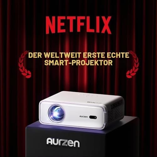 Aurzen Eazze D1 Smart Beamer und 180° Verstellbarer Projektor-Ständer im Bundle – Heimkino-bereit, k