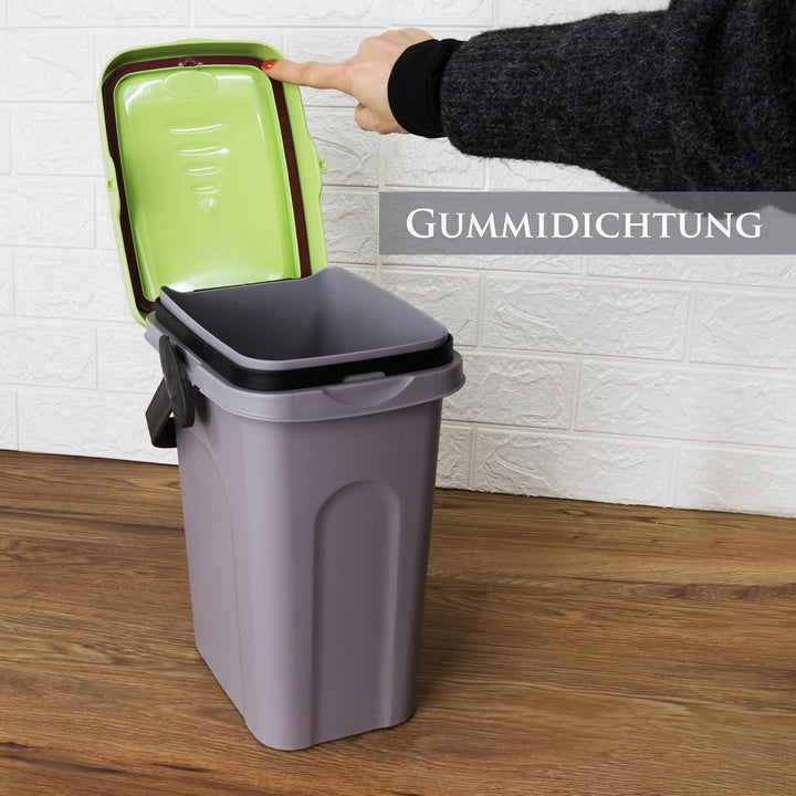 4x 7 Liter Windeleimer Geruchsdicht Blau Gelb Grün Weiss, Biomülleimer Küche, Bio Mülleimer Klein ve