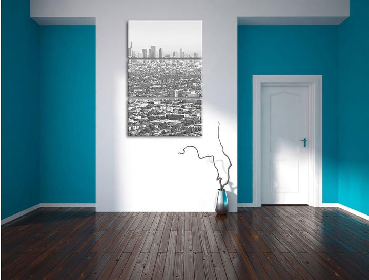 Pixxprint Los Angeles Metropolitan Area als Leinwandbild/Grösse: 3 Teilig (120x80) cm/Wandbild/Kunst