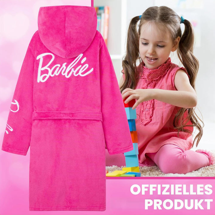 Get Trend Bademantel Mädchen, Flauschig mit Prints von Stitch und Angel, Barbie, Disney Prinzessinne