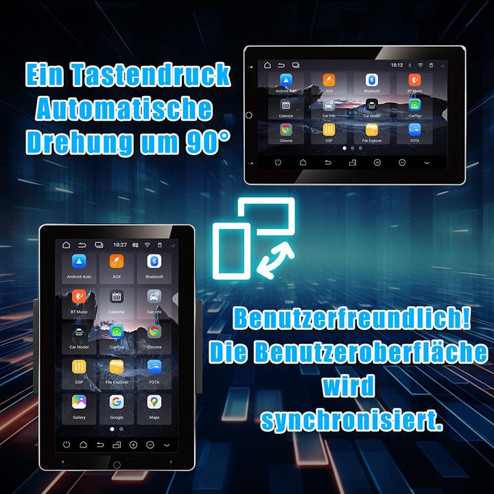 Amaseaudio Android 10 Autoradio, DSP+, 10.1" 90 gedreht Touchscreen, 2 Din für Universal, DSP+, Unte