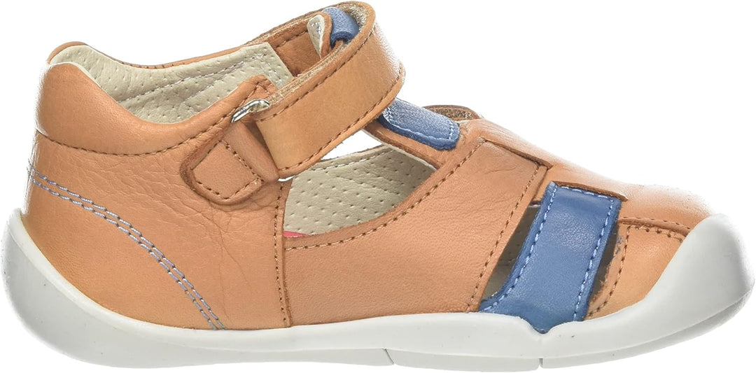 Kickers Unisex Baby Wasabou Sandale 21 EU Camel Blau, 21 EU Camel Blau