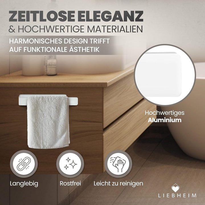 Handtuchhalterung Ohne Bohren - Handtuchhalter Wand - Handtuch Aufbewahrung Weiss - Handtuchstange B