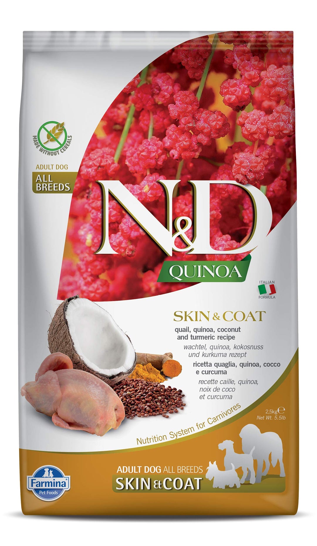Farmina N&D Quinoa Adult Pellets Hundefutter (Trockenfutter, mit hochwertigen Vitaminen und natürlic