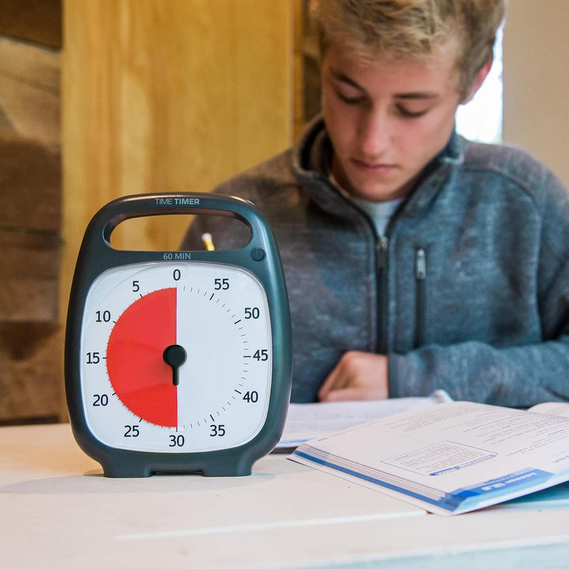 Time Timer PLUS 60 Minute Visueller Analog-Timer (weiss) optionaler akustischer Alarm (Lautstärkereg