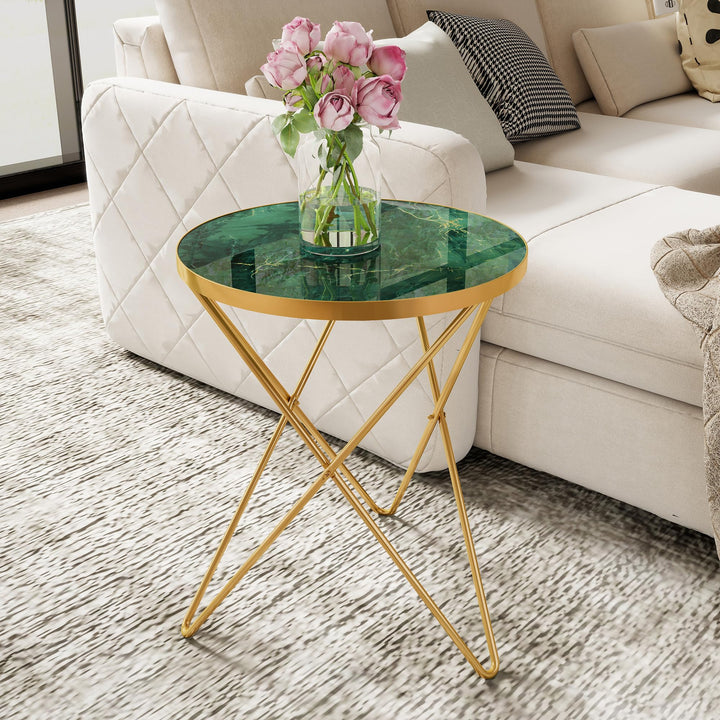 HOLTICO Couchtisch, Beistelltisch rund, Wohnzimmertisch, Kleiner Tisch, Sofatisch für Wohnzimmer, Gr
