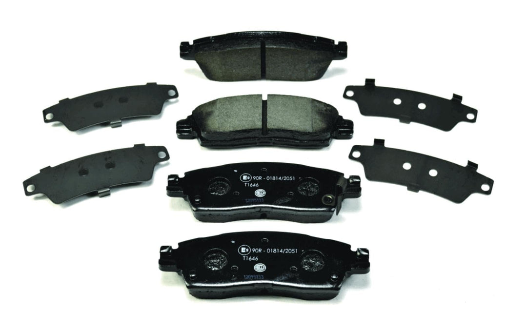 HELLA PAGID 8DB 355 012-821 Bremsbelagsatz - T1646 - Dicke/Stärke: 18.1mm - mit akustischer Verschle