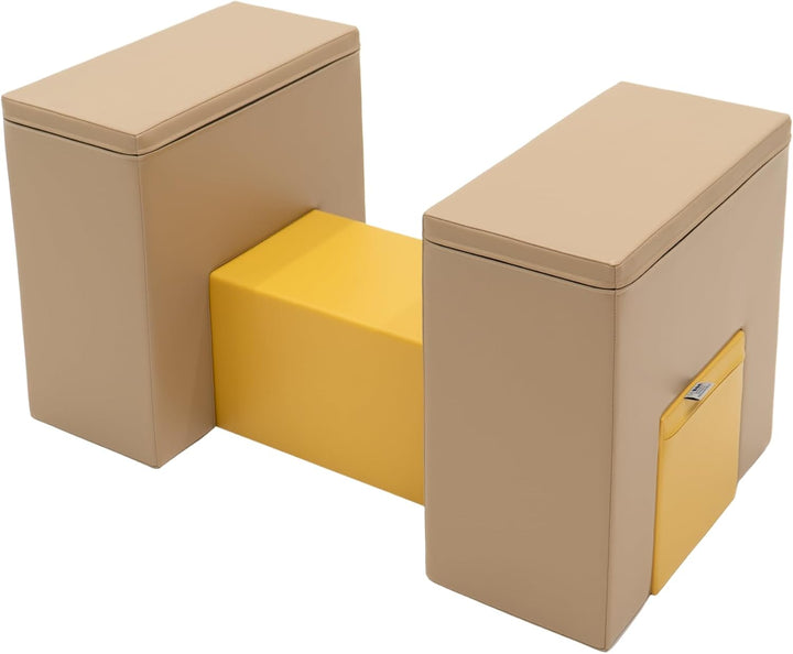 IGLU SOFT PLAY Kinder Indoor Kletterset Balance-Brücke (Beige Honey) | Veganes Leder | BPA- &amp; Phthal