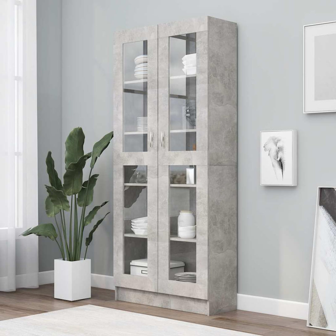 Keketa Vitrinenschrank Bücherschrank Aktenschrank Vitrine Schrank Büroschrank Standvitrine mit 5 Fäc