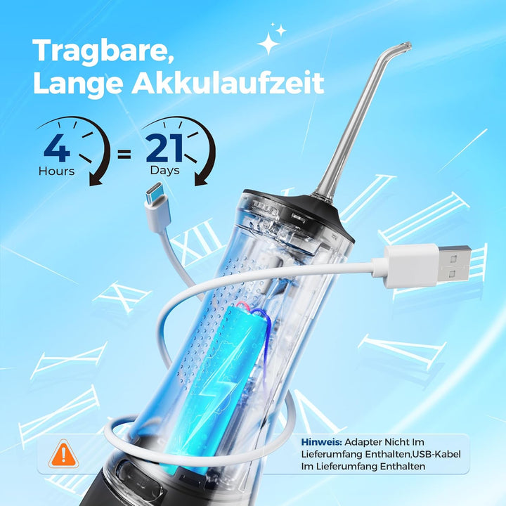 Operan Munddusche Kabellos, Tragbar Elektrische Zahndusche, 300ML Oral Irrigator Munddusche Testsieg