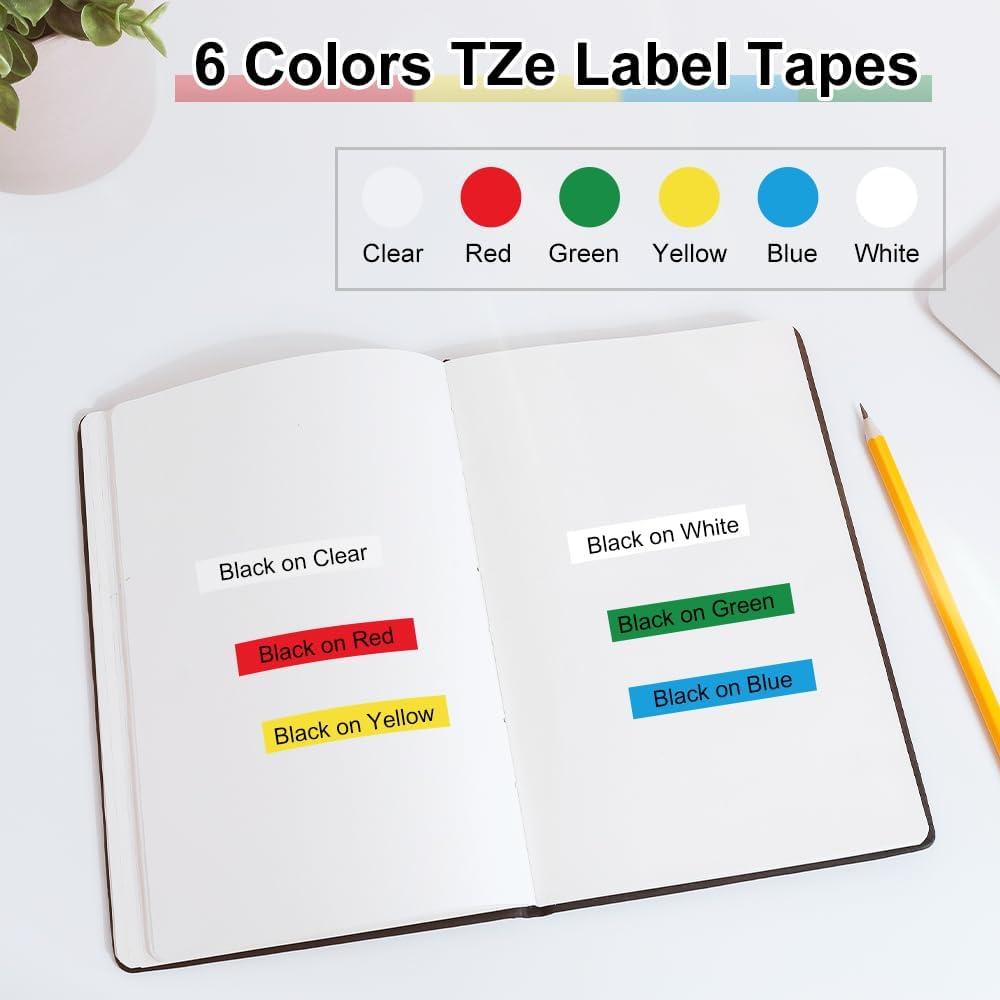 Labelwell kompatible für Brother P-touch Bänder TZe-211 TZe-111 TZe-411 TZe-511 TZe-611 TZe-711 Schr
