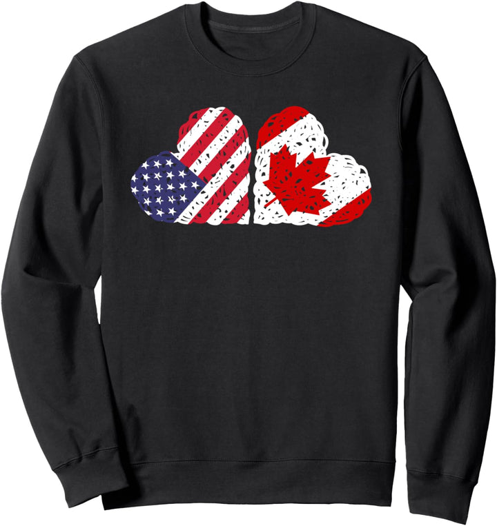 USA Flagge Kanadische Flagge Amerika Herz Kanada Sweatshirt