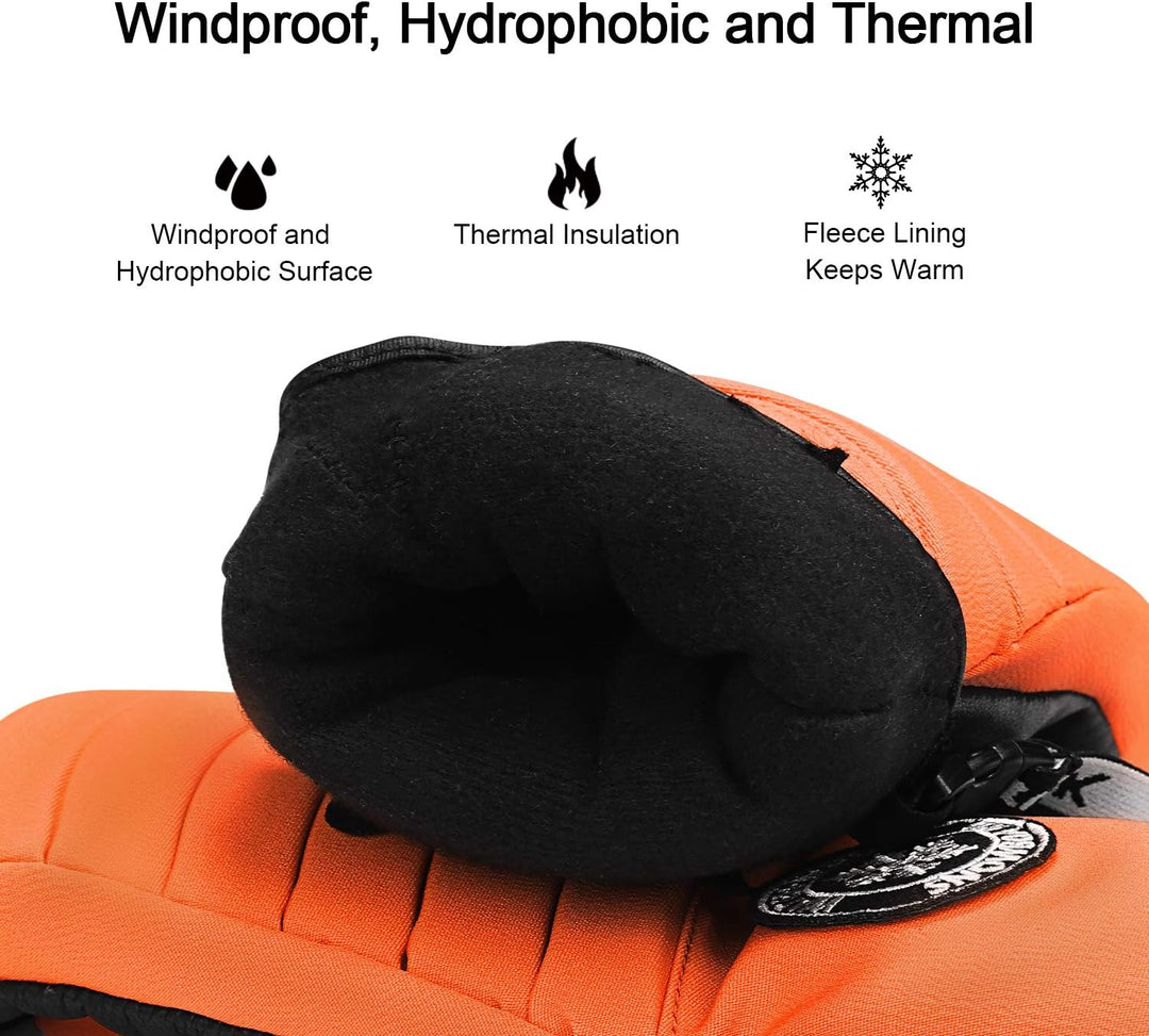 KUTOOK Skihandschuhe Ziegenleder Fäustlinge Wasserdicht Warm Winter Snowboard Handschuhe Winddicht W