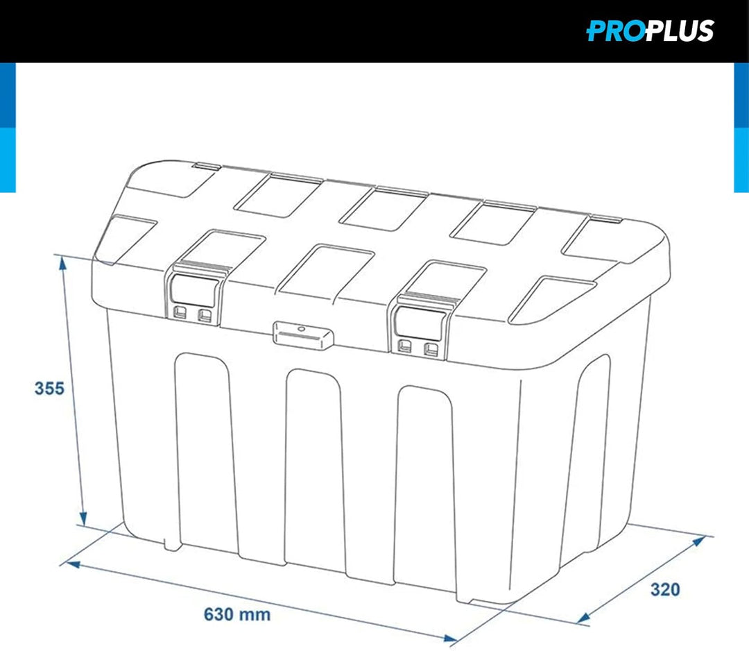 ProPlus CG Car Professional 340061 Aufbewahrungsbox Deichsel Kunststoff, 320 x 630 x H355 mm