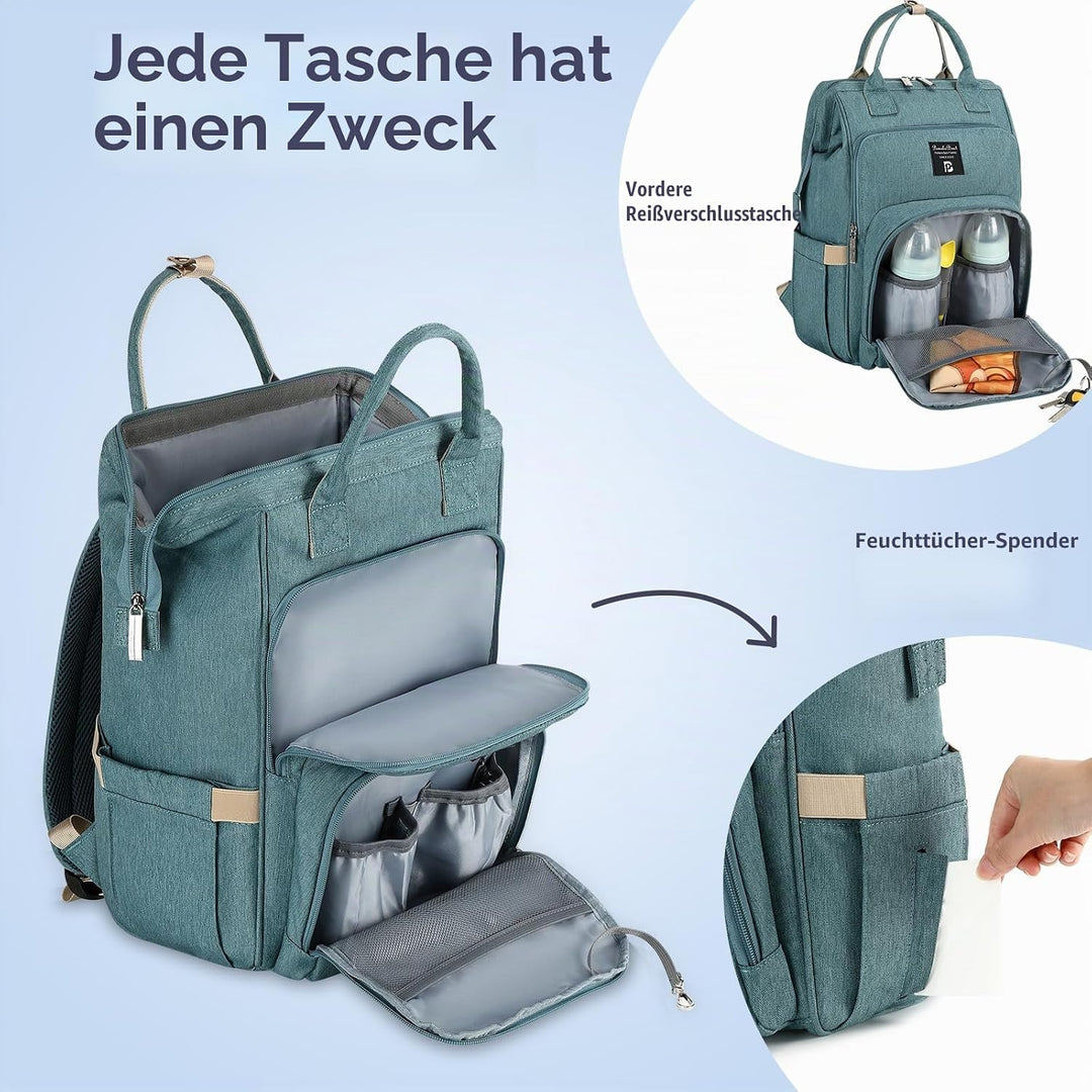 Pomelo Best Baby Wickelrucksack stylische Wickeltasche Rucksack mit Haken wasserdicht multifunktiona