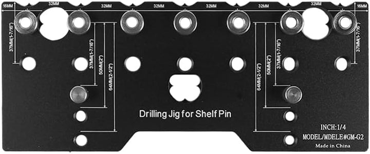 Namvo Bohrlehre für Holzdübel, 32 mm, Scharnierlehre, Bohrführung aus Aluminiumlegierung für Regale,
