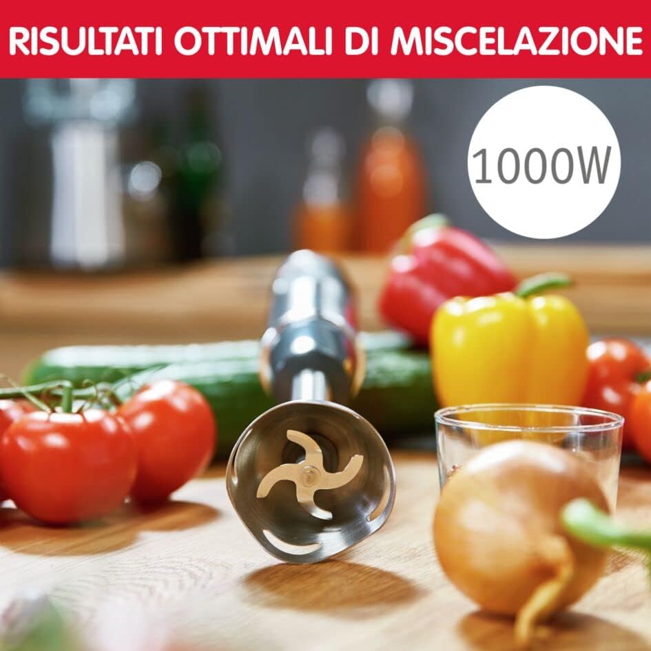 Moulinex DD6558 DD655810 Quickchef 3-in-1 Tauchmixer, Powelix-Technologie, 3 Zubehörteile, Edelstahl