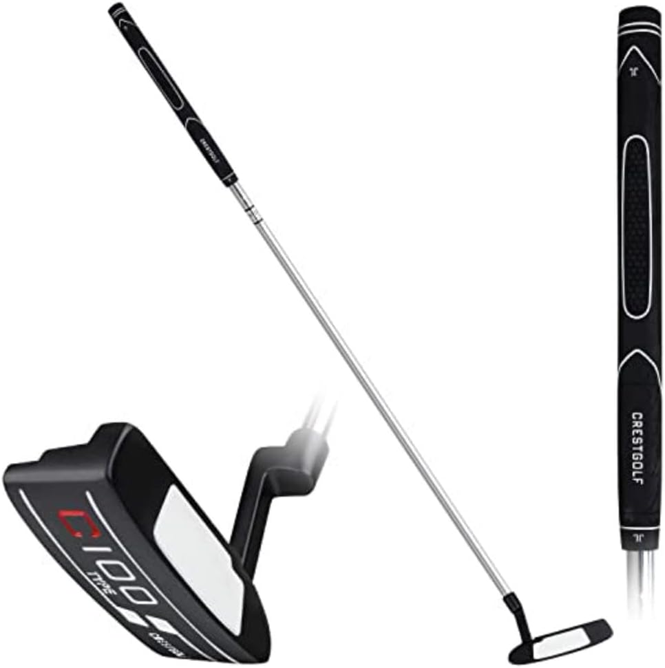 CRESTGOLF 35 Zoll Edelstahl Golf Insert Putter Blade Golf Putter, Golf Putter für Herren Rechtshände