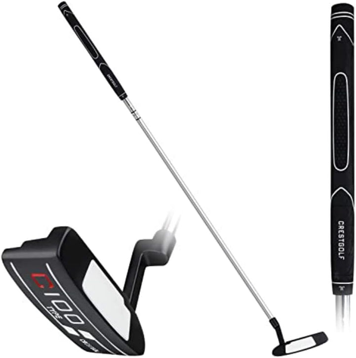 CRESTGOLF 35 Zoll Edelstahl Golf Insert Putter Blade Golf Putter, Golf Putter für Herren Rechtshände
