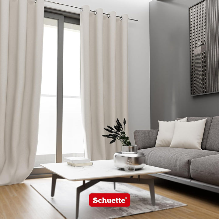 Schuette® Verdunklungsvorhang mit Ösen ● Century Black: Almont Milk (Beige) ● 130x130cm Höhe x Breit