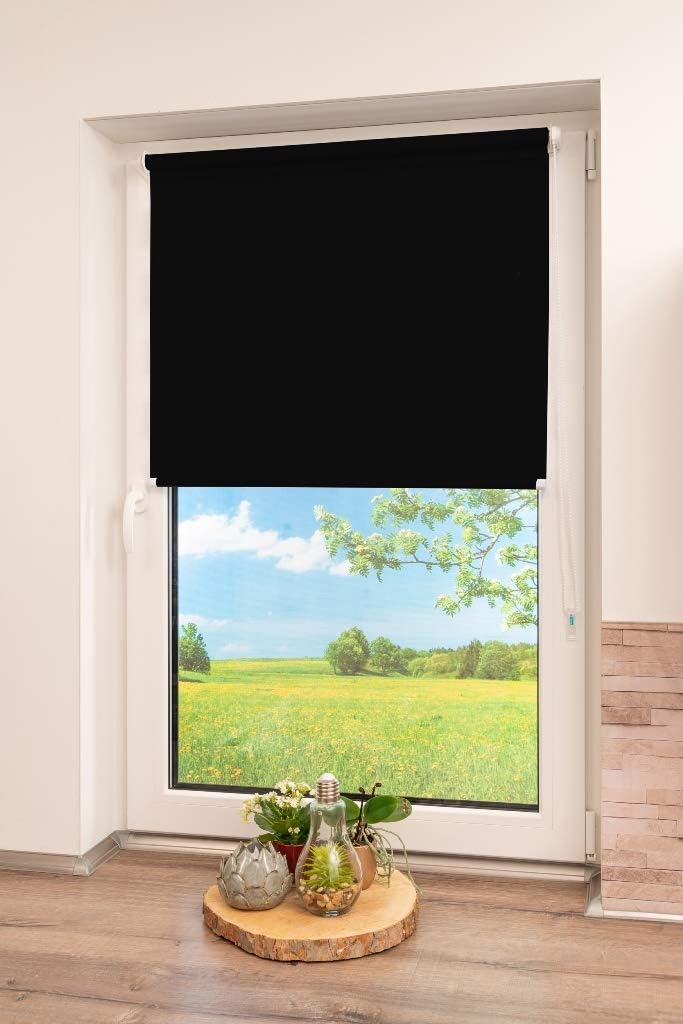 K-home Klemmfix Doppelrollo Madrid ohne Bohren Schwarz 120 x 150 cm (B x L) Schwarz 120x150 cm (B x