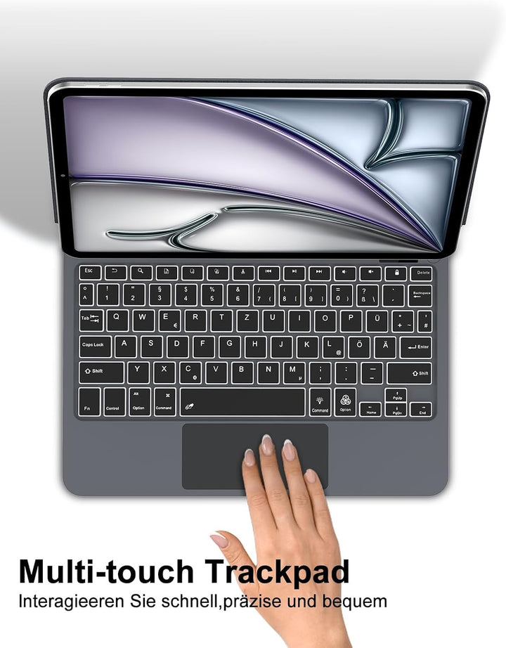 NEW VISION Magic Keyboard iPad Air 11 Zoll (M4/M3/M2) 2026/2025/2024, Tastatur für Pro 11 Zoll 4./3.
