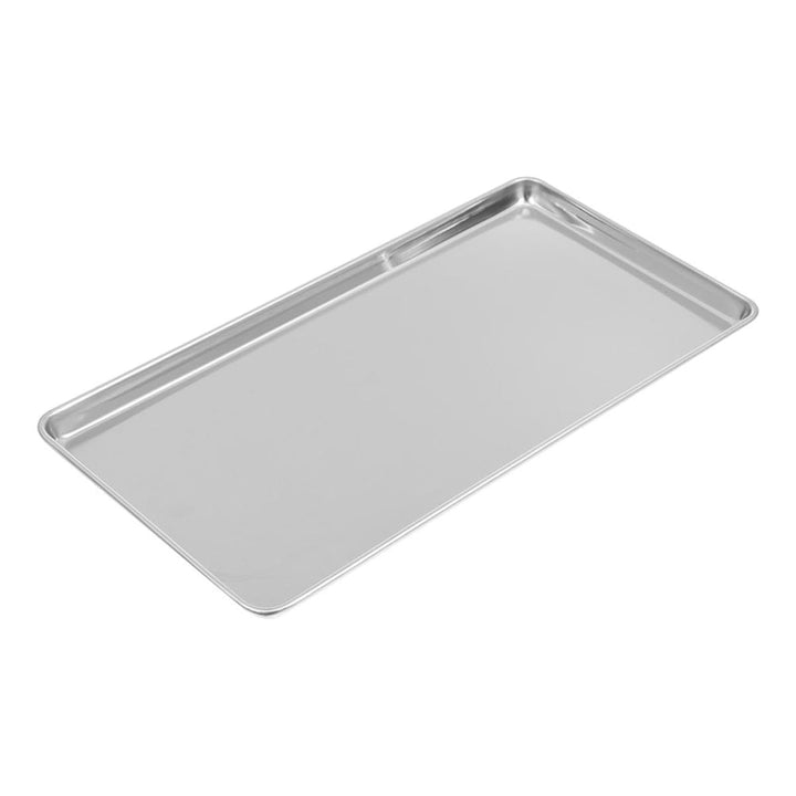 Rechteckiges Edelstahl Serviertablett 34,5X21,5X1,5cm Flach als Speiseteller für Hotel und Gastronom