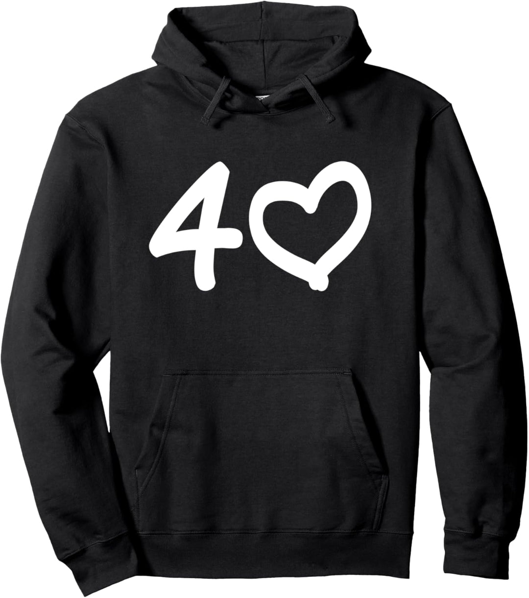 40. Geburtstag 40 Jahre Jubiläum Rubinhochzeit Herz Pullover Hoodie